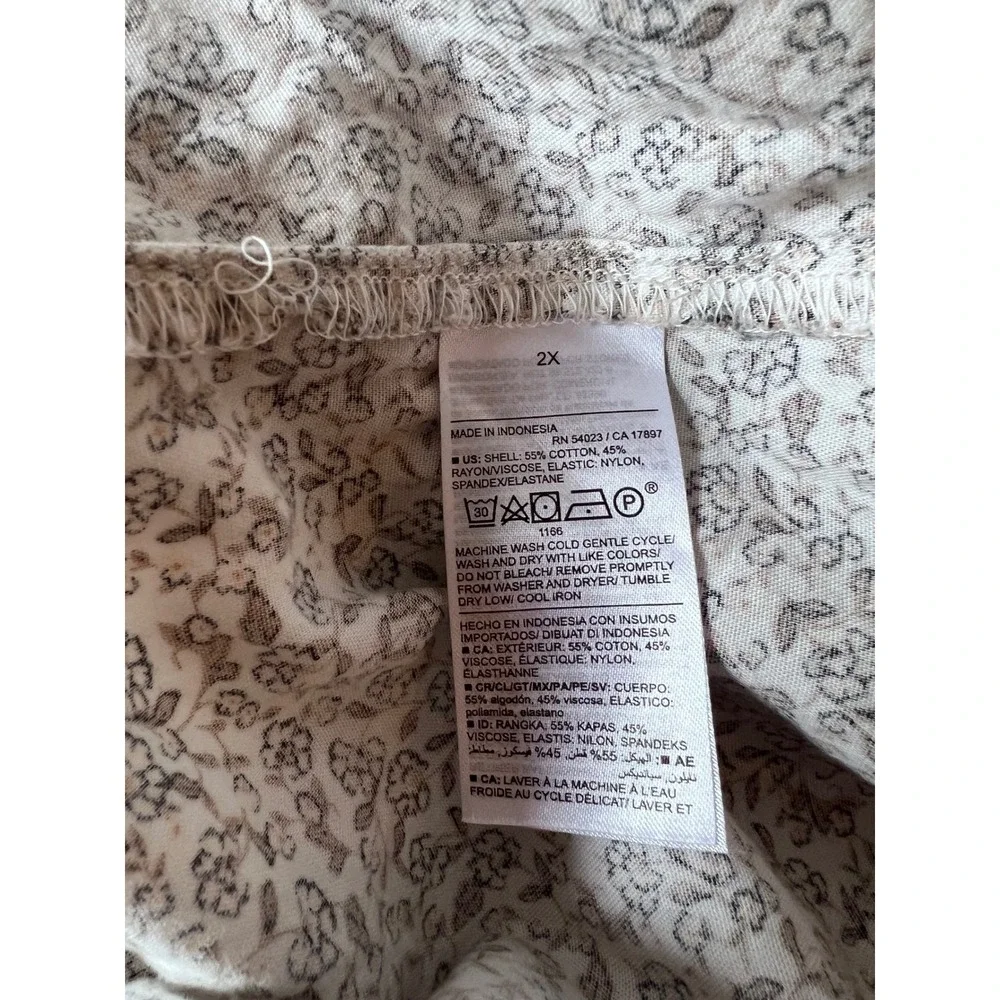 Old Navy Women's 2X Puff-Sleeve‎ Tie-Front Swing Top